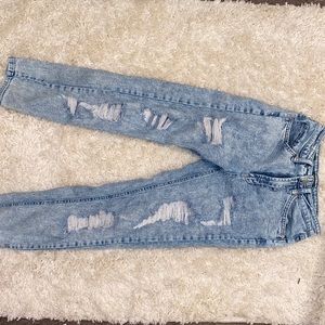 Ripped high rise mom jeans size 2